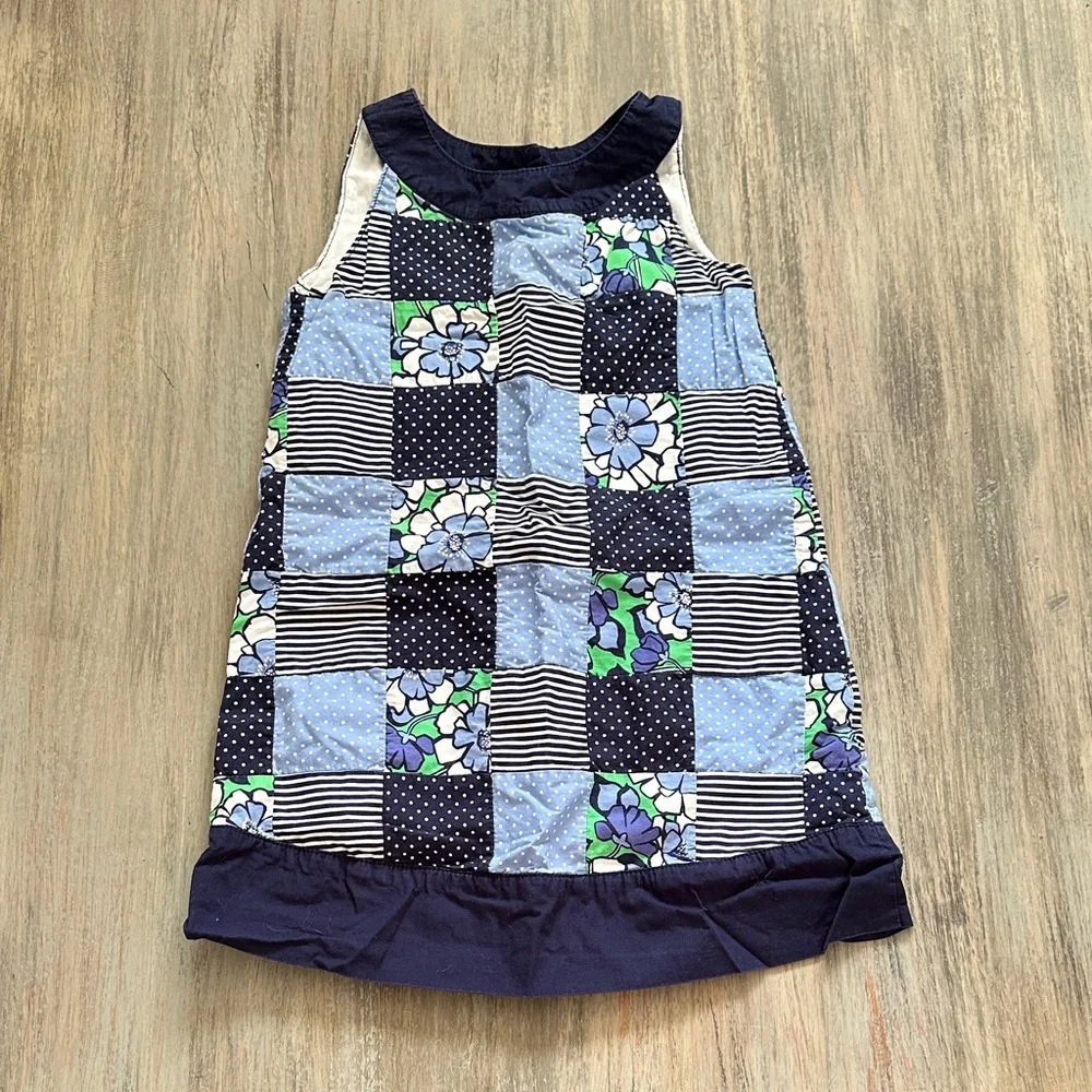 Gymboree Blue and White Patchwork Dress